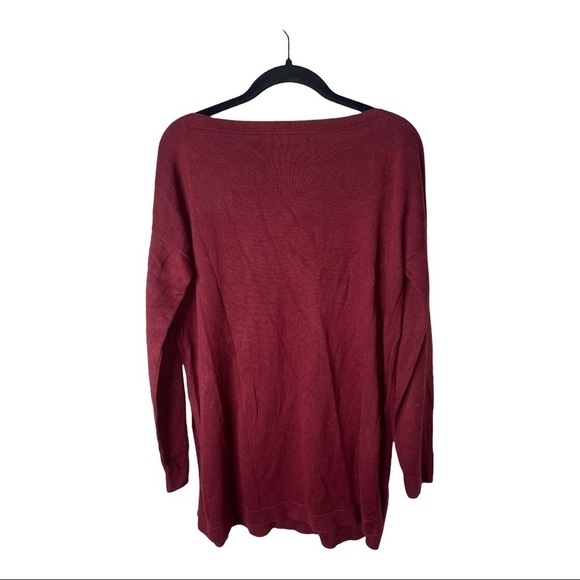 PERUVIAN CONNECTION Burgundy Boat Neck Long Line Sweater Large - Picture 5 of 7